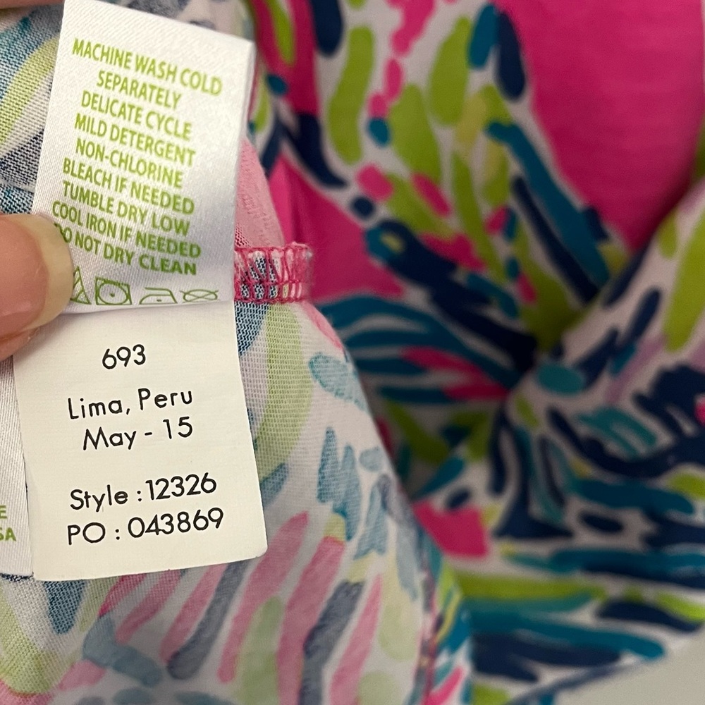 LILLY PULITZER ROSSMORE DRESS MULTI PALM READER SIZE SMALL - Picture 12 of 12